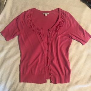 💜 New York & Co Short Sleeve Cardigan Sweater size Med Like New